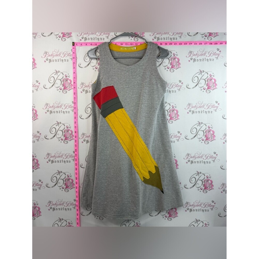 Athens Lab Dress Shirt/ Long Shirt Grey pencil teacher style Pencil Appliqué